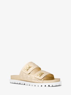 Michael kors best sale gold slides