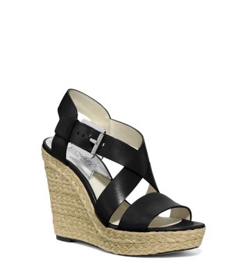 Giovanna Leather Espadrille Wedge Sandal by Michael Kors