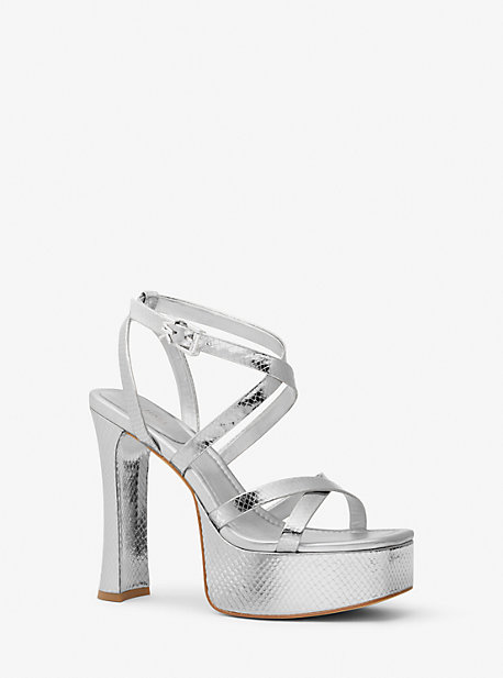 Michael Kors Paola Platform Sandal In Silver