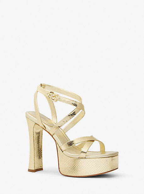 Michael Kors Paola Platform Sandal In Gold