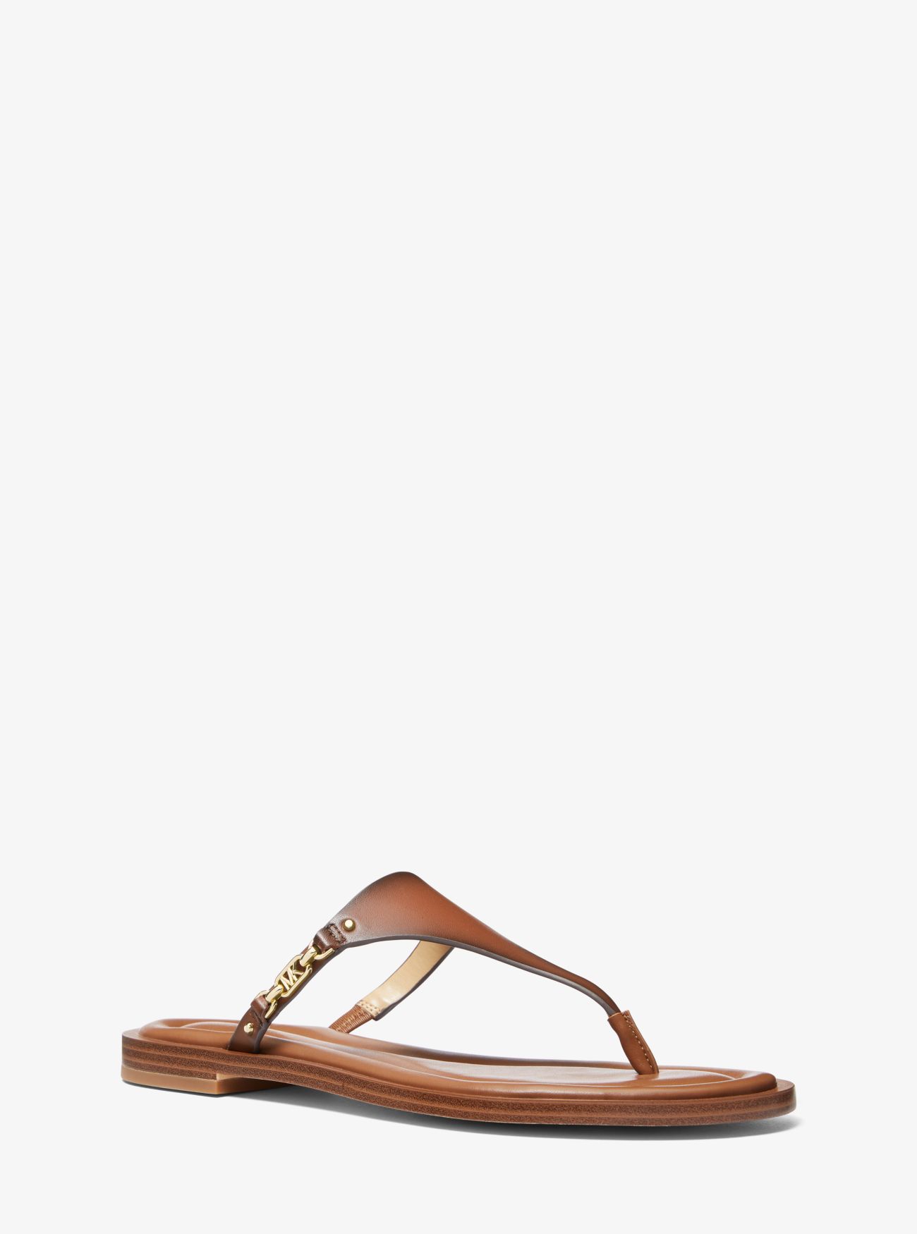 MK Daniella Leather Sandal - Luggage Brown - Michael Kors