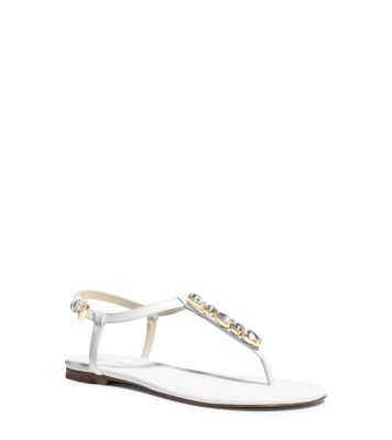 Jayden Embellished-Leather Sandal by Michael Kors