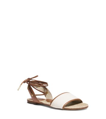 Lilah Canvas and Leather Sandal by Michael Kors
