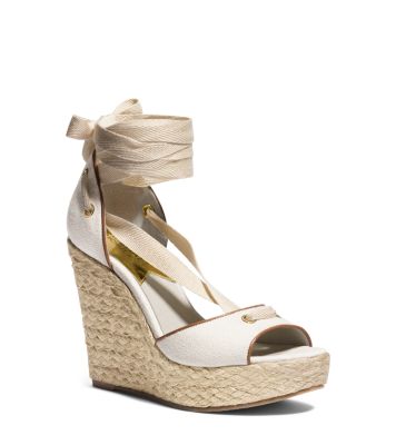 Lilah Canvas and Leather Wedge by Michael Kors