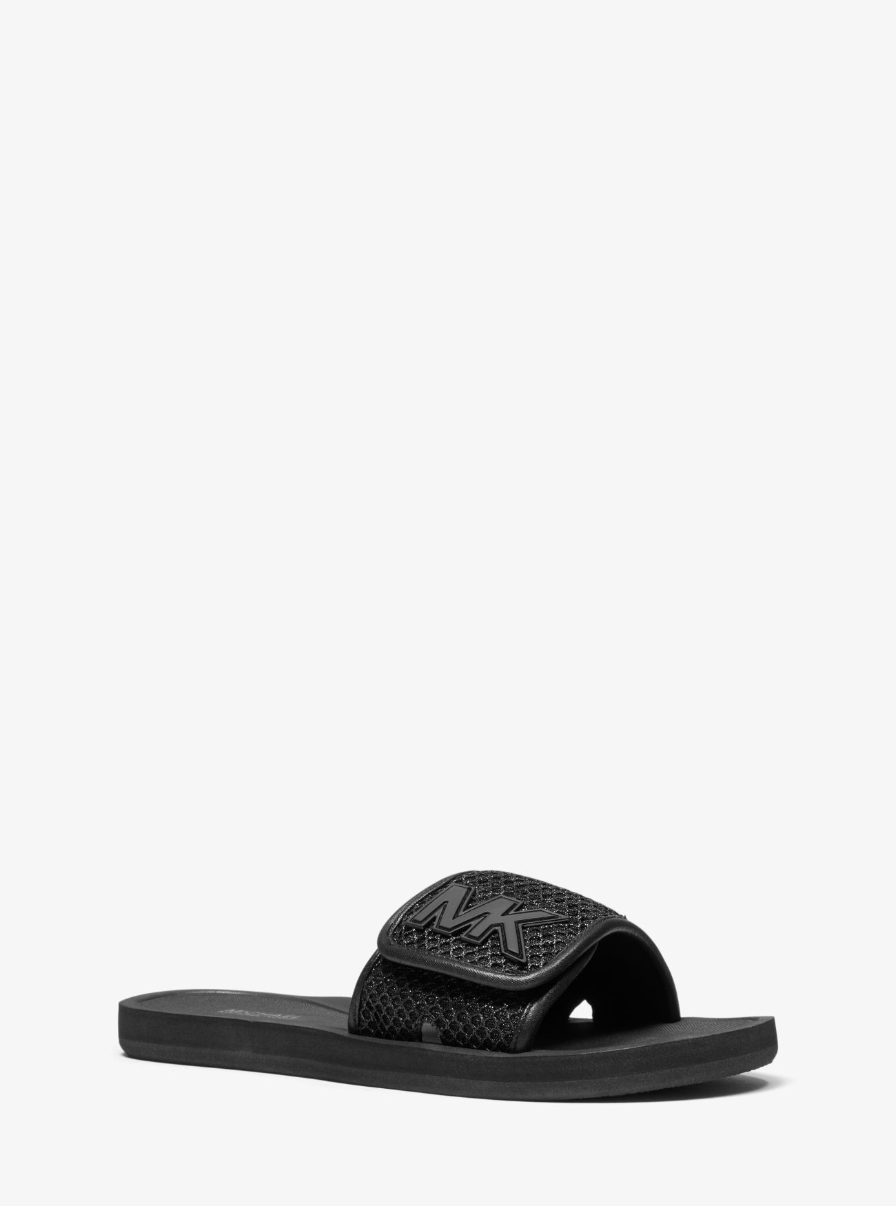 michael michael kors ridley mk logo print sandals