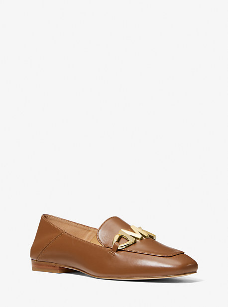 MK Izzy Leather Loafer - Luggage Brown - Michael Kors
