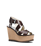 Celia Leather and Suede Wedge