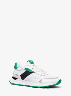 Michael Kors Miles Leather And Mesh Trainer In White