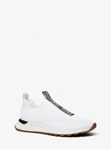 MK Miles Stretch Knit Slip-on Sneaker - White/black - Michael Kors