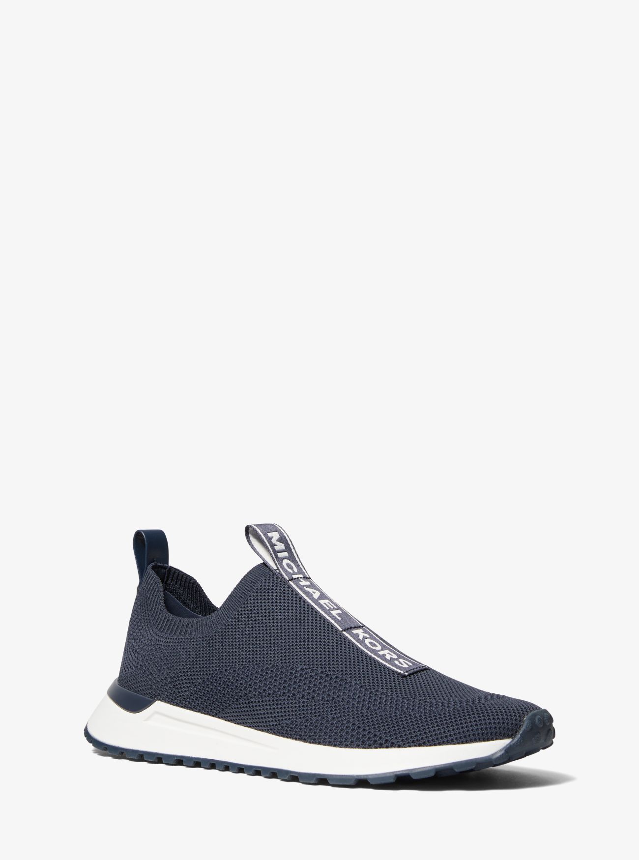 MK Miles Stretch Knit Slip-on Trainers - Navy - Michael Kors