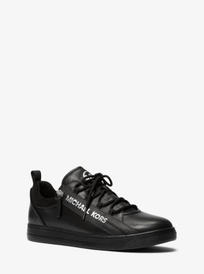 MK Sneaker Keating in pelle con zip e lacci - Nero (Nero) - Michael Kors