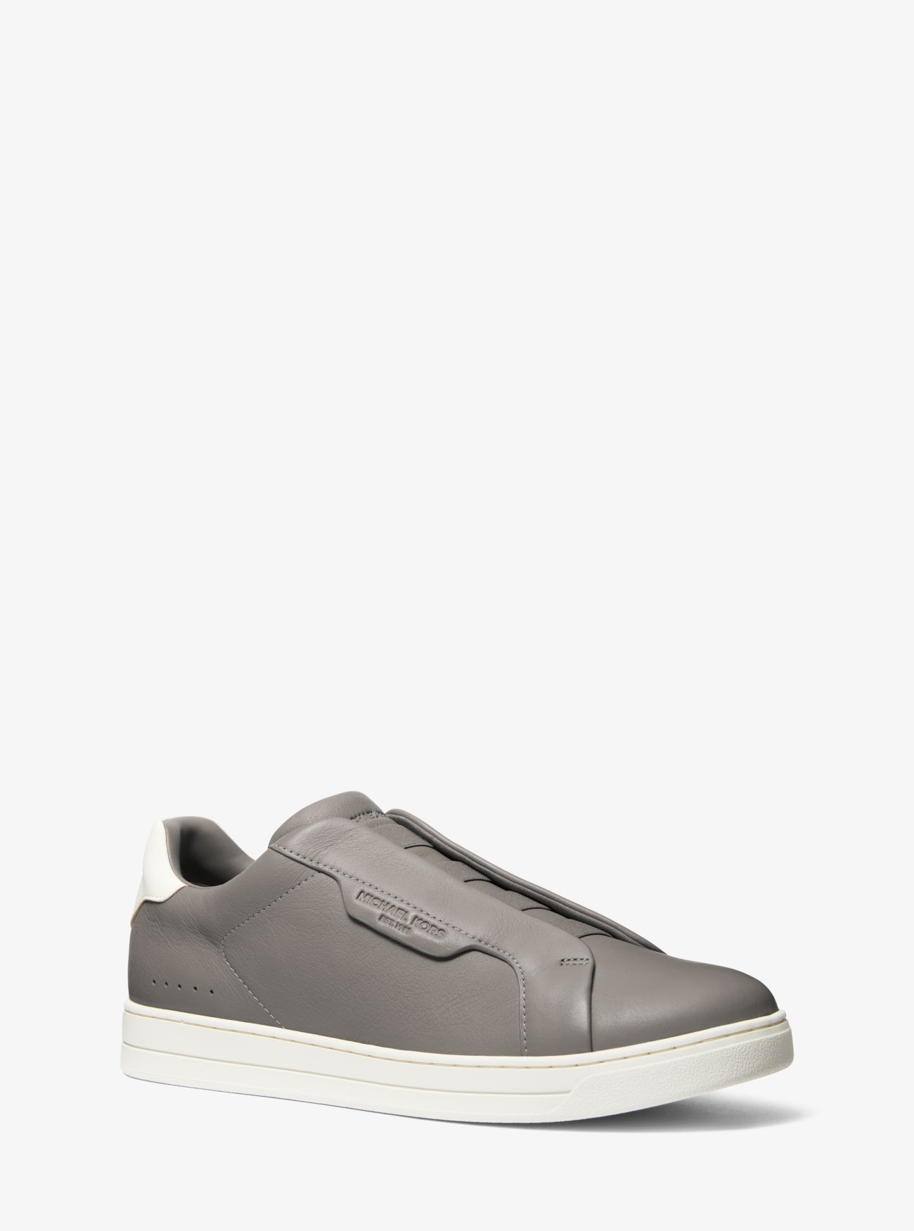 MK Keating Two-Tone Leather Slip-On Trainers - Heather Grey - Michael Kors