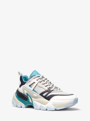 Basket Nick en cuir et maille - ALUMINIUM(GRIS) - Michael Kors