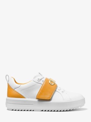 Emmett Two-Tone Logo Embellished Leather Sneaker