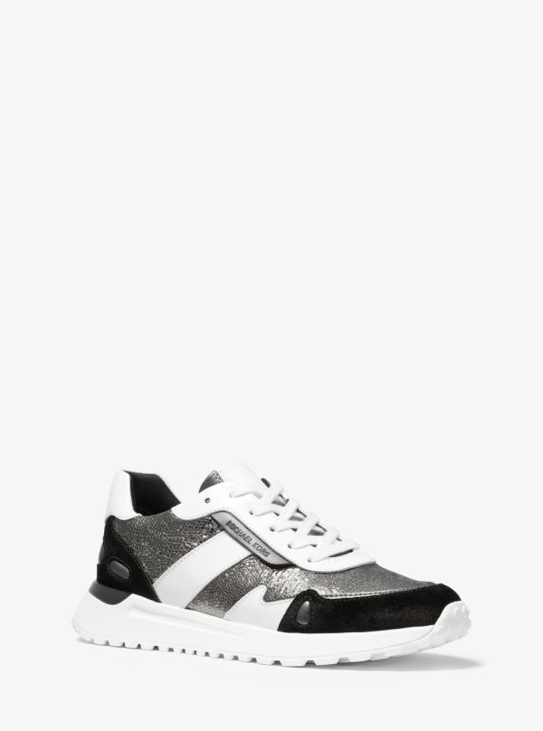 monroe mesh and leather trainer