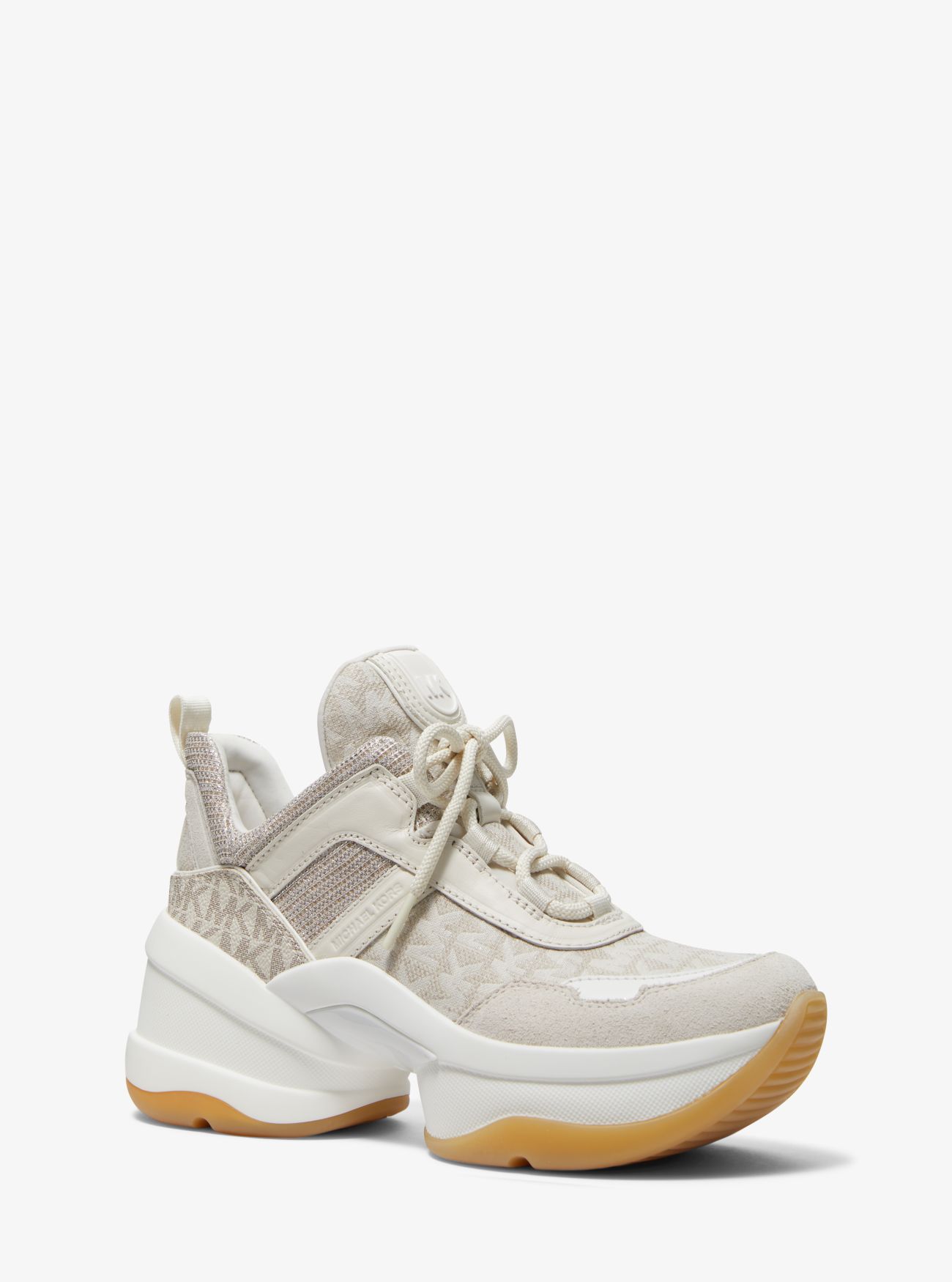 michael kors olympia logo jacquard trainer