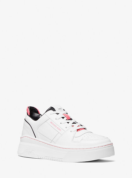 Lexi Leather And Two-tone Mesh Sneaker In White