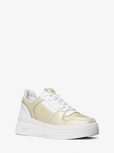 Michael Kors Lexi Two-tone Leather Sneaker In Gold | ModeSens