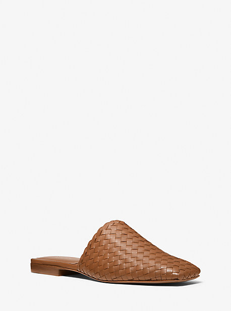 Michael Kors Fowler Woven Leather Mule In Brown