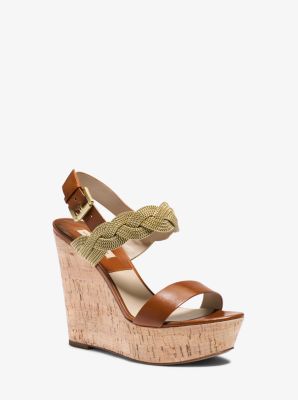 Amelia Chain and Leather Platform Wedge by Michael Kors