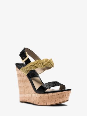 Amelia Snakeskin Wedge Sandal by Michael Kors