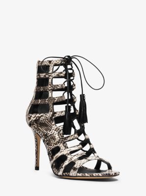 Bardot Snakeskin Stiletto Sandal by Michael Kors