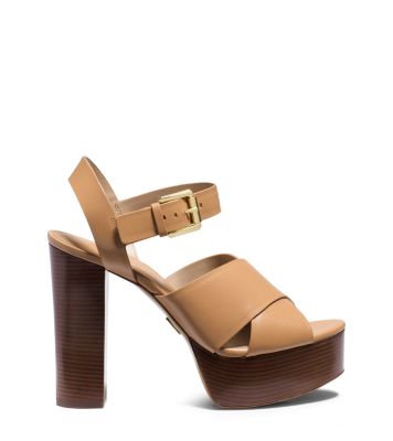 Dara Leather Platform Sandal by Michael Kors