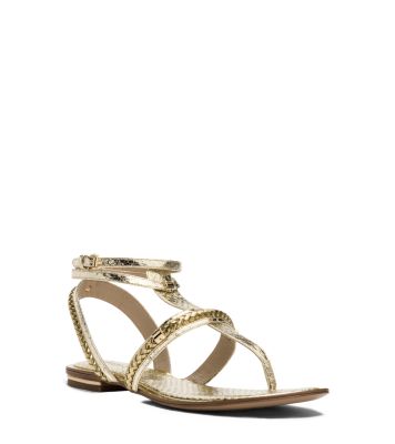 Halden Metallic Snakeskin Sandal by Michael Kors