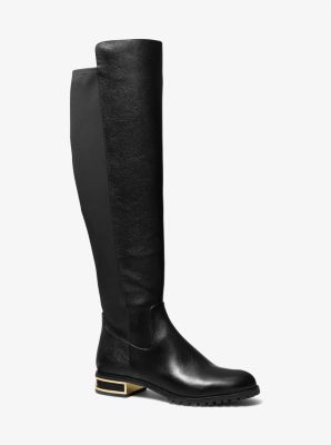 MK Alicia Leather Over-the-Knee Boot - Black - Michael Kors