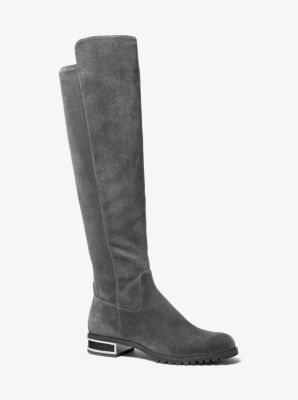 MK Alicia Faux Suede Over-the-Knee Boot - Heather Grey - Michael Kors