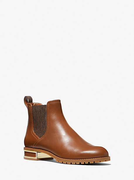 MK Alicia Leather Ankle Boot - Luggage Multi - Michael Kors
