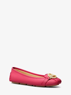 Michael Kors Fulton Faux Saffiano Leather Moccasin In Pink