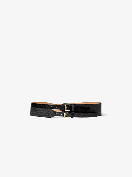 MICHAEL KORS 3-IN-1 LOGO AND SMOOTH BELT