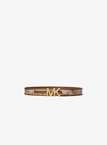 MK Empire Logo Jacquard Belt - Luggage Brown - Michael Kors product