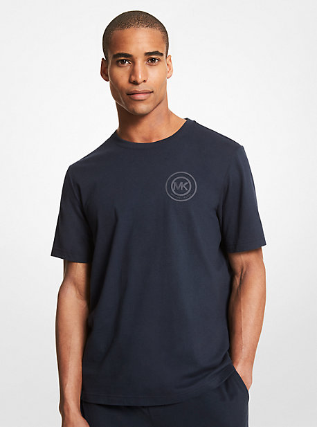 MK T-shirt in cotone con logo - Navy (Blu) - Michael Kors