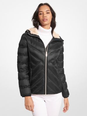 Michael Kors Nylon Packable Hooded Jacket In Black ModeSens