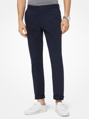 Pantalon chino en coton sergé coupe slim - BLEU DE MINUIT(BLEU) - Michael Kors