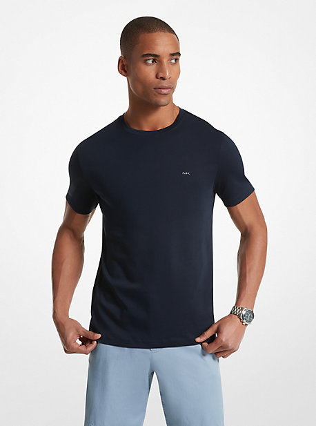 T-shirt ras du cou en coton - BLEU DE MINUIT(BLEU) - Michael Kors