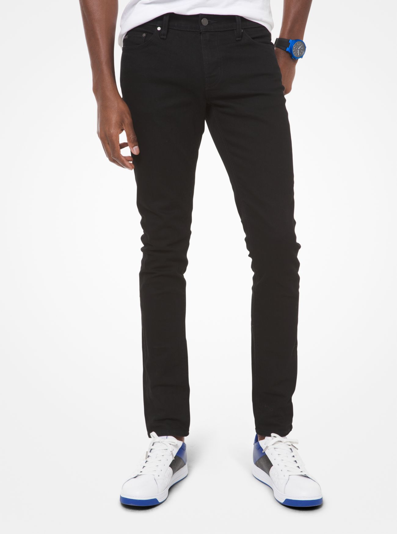 MK Slim-Fit Stretch-Cotton Jeans - Black/black - Michael Kors