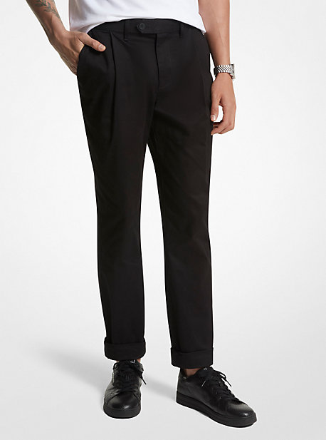 MK Stretch Cotton Cuffed Trousers - Black - Michael Kors product