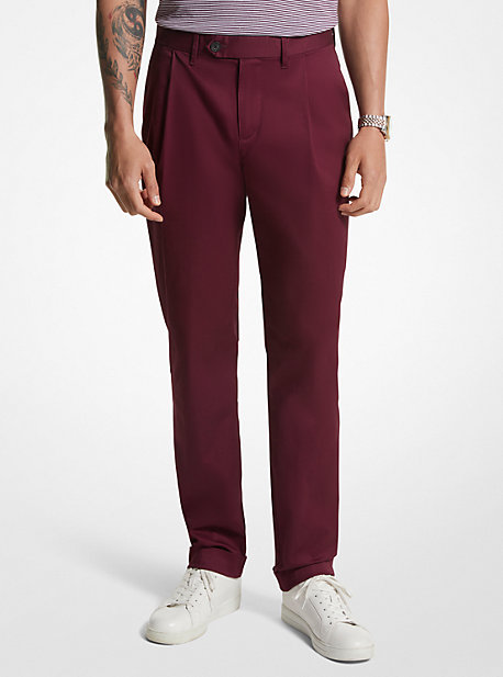 MK Stretch Cotton Cuffed Trousers - Cordovan - Michael Kors product