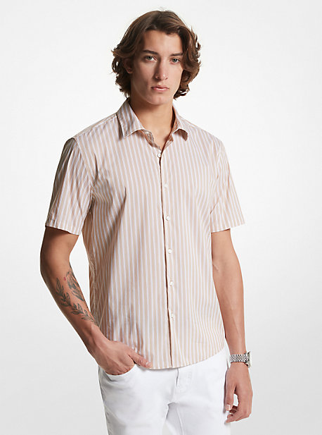 MK Striped Cotton Blend Shirt - Khaki - Michael Kors product