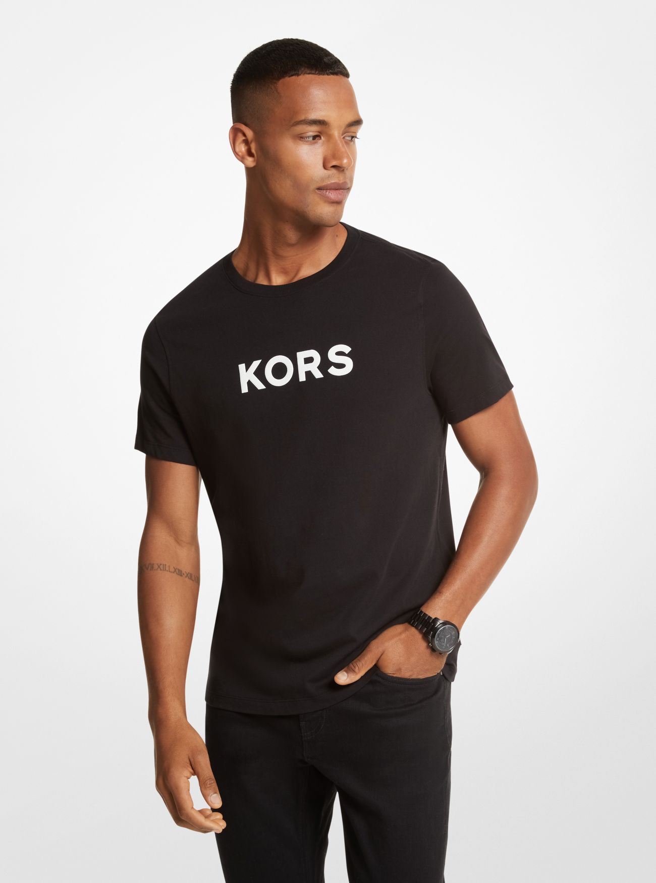 MKCamiseta de algodón con estampado KORS - Negro(Negro) - Michael Kors