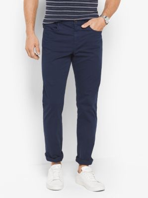 Pantalon slim en coton sergé à cinq poches - BLEU DE MINUIT(BLEU) - Michael Kors
