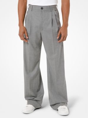 Pantalon plissé en laine extensible - GRIS BANQUIER(GRIS) - Michael Kors