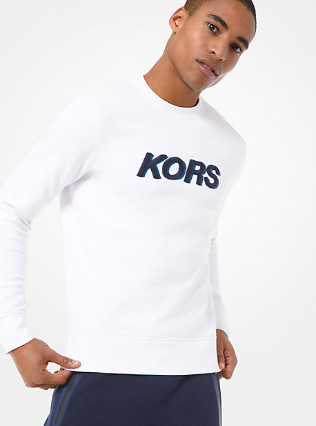 Sweat-shirt en mélange de coton à logo brodé - BLANC(BLANC) - Michael Kors