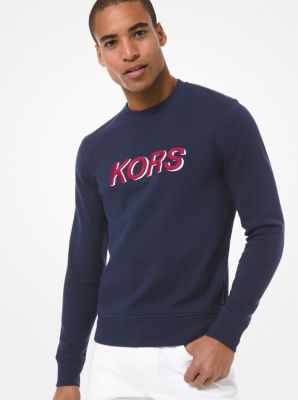 Sweat-shirt en mélange de coton à logo brodé - BLEU DE MINUIT(BLEU) - Michael Kors