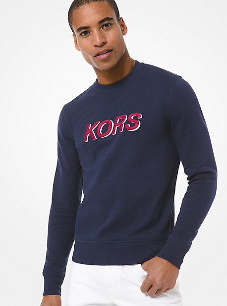Sweat-shirt en mélange de coton à logo brodé - BLEU DE MINUIT(BLEU) - Michael Kors
