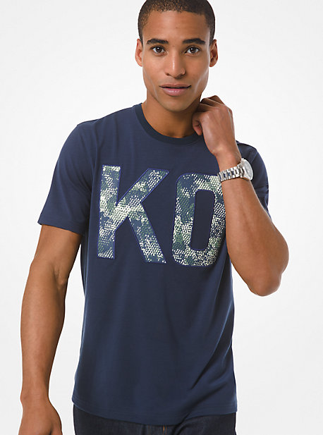 T-shirt en jersey extensible KORS - BLEU DE MINUIT(BLEU) - Michael Kors