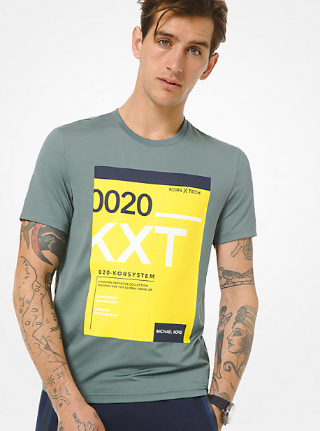 T-shirt KORS X TECH graphique en jersey - VERT FORÊT(VERT) - Michael Kors